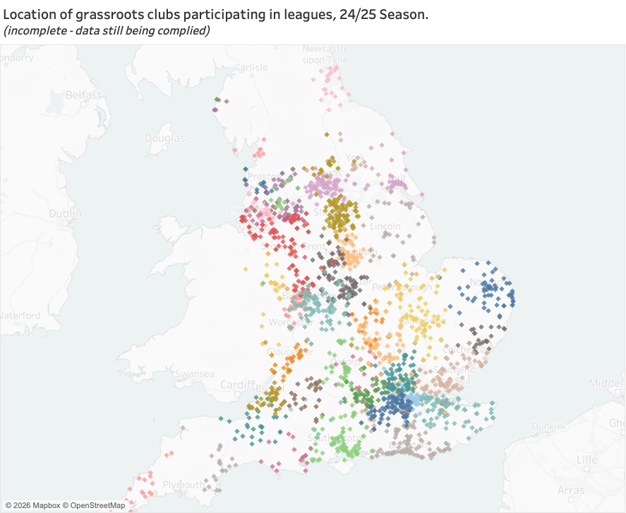 Girls Grassroots clubs in England, 2024/25 season